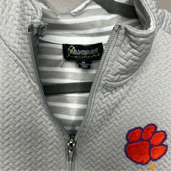 Women's Clemson Gray Quarter-Zip Sweatshirt size M - Picture 2 of 5